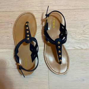 Coach navy blue sandals size 7